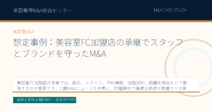 想定事例：美容室FC加盟店の承継でスタッフとブランドを守ったM&Aのアイキャッチ画像